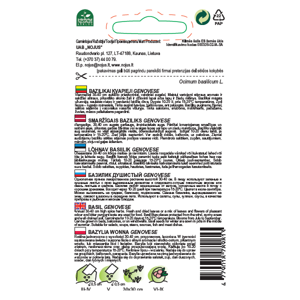 EKO AROMĀTISKAIS BAZILIKS GENOVESE