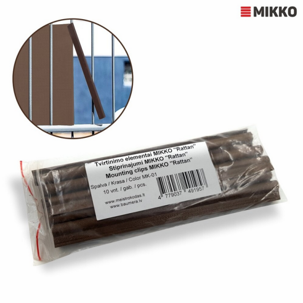 Žogu lentes skavas MIKKO Rattan 190 mm (10gab) Brown MK - 01