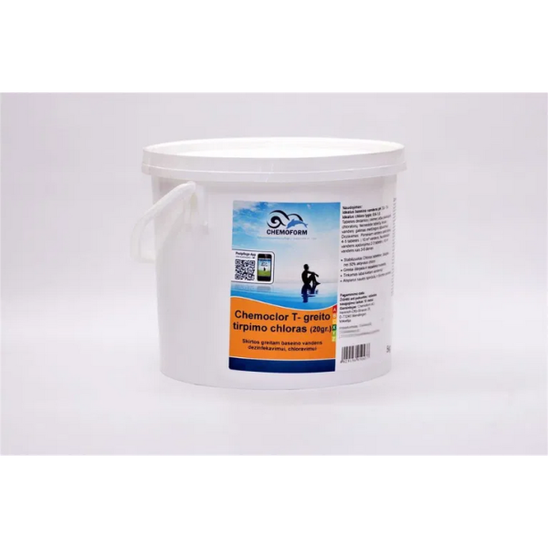 Chemoclor T - ātri šķīstošs hlors, tabletes (20g). 5kg