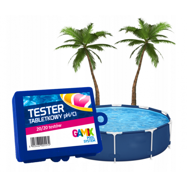 GAMIX tablešu testeris PH/CL ūdens testēšanai. 40 testi