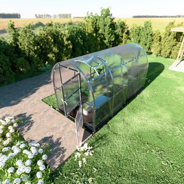 Šiltnamis KLASIKA Slim - 6 mm storio kanalinis polikarbonatas - 2 x 10 m (20 m²)
