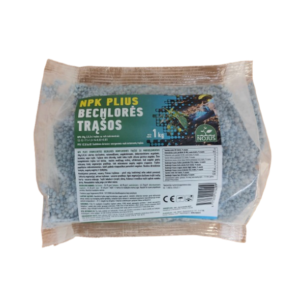NPK Plius 12-12-17 Universāls mēslojums bez hlora. 1kg