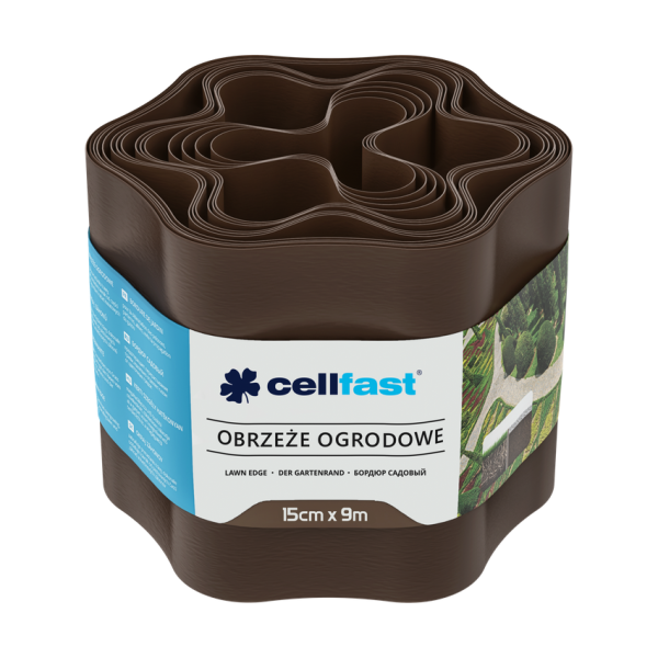 Cellfast dārza zāliena apmales brūnas. 15cm x 9m