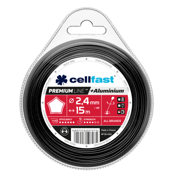 Cellfast trimmera rullītis PREMIUM 2,4 mm x 15 m (zvaigzne)