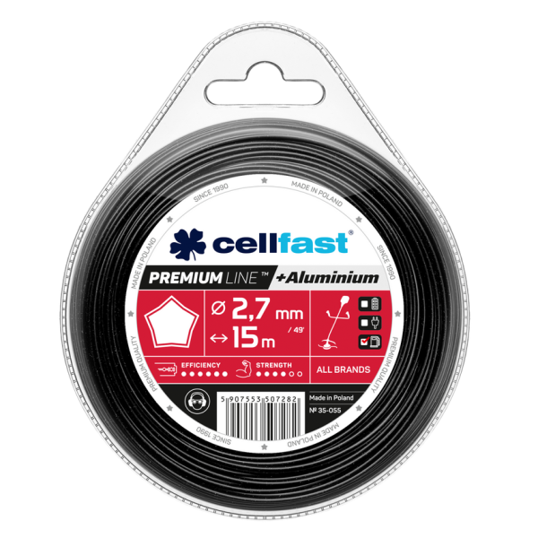 Cellfast trimmera rullītis PREMIUM 2,7 mm x 15 m (zvaigzne)