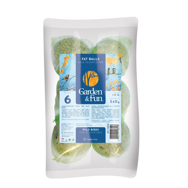 GARDEN & FUN lesalo rutuliukai laukiniams paukščiams 6 vnt., 90 g/vnt.