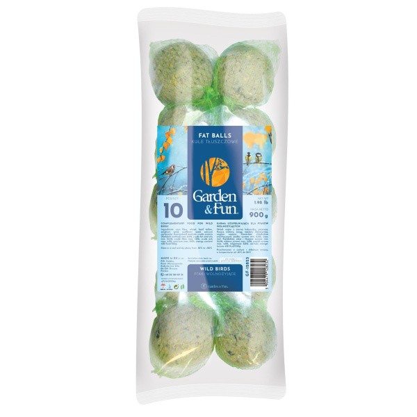 GARDEN & FUN barības bumbiņas savvaļas putniem, 10 gab., 90 g/gab.