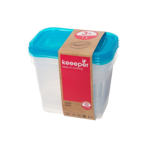 Keeeper Fredo šaldymo dėžutės 1 l 3 vnt