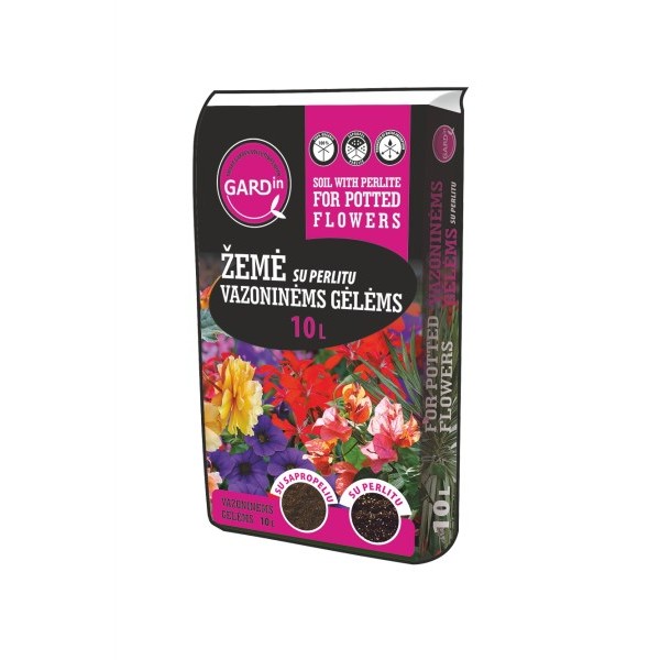 GARDIN Žemė su perlitu vazoninėms gėlėms 10L