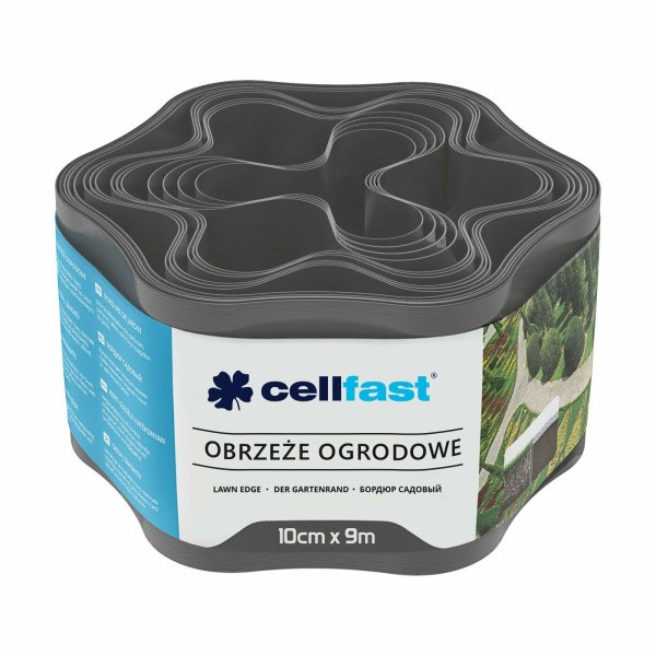 Cellfast dārza zāliena apmale, pelēka, 10 cm x 9 m