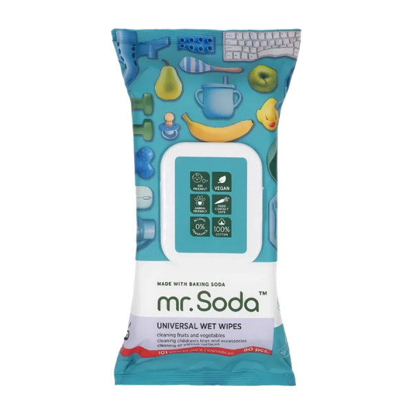 Mr. Soda antibakteriālas mitrās salvetes, 80 gab.