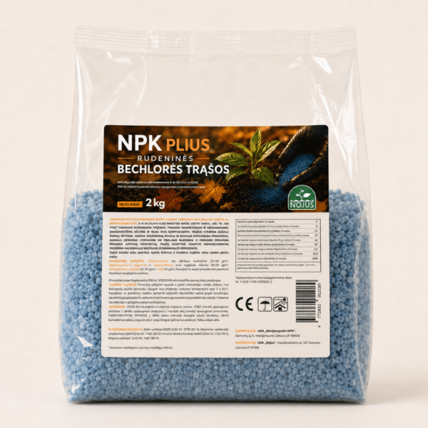 NPK PLIUS 2 kg 5-15-25 universālie rudens bezhlora NOJUS mēslošanas līdzekļi