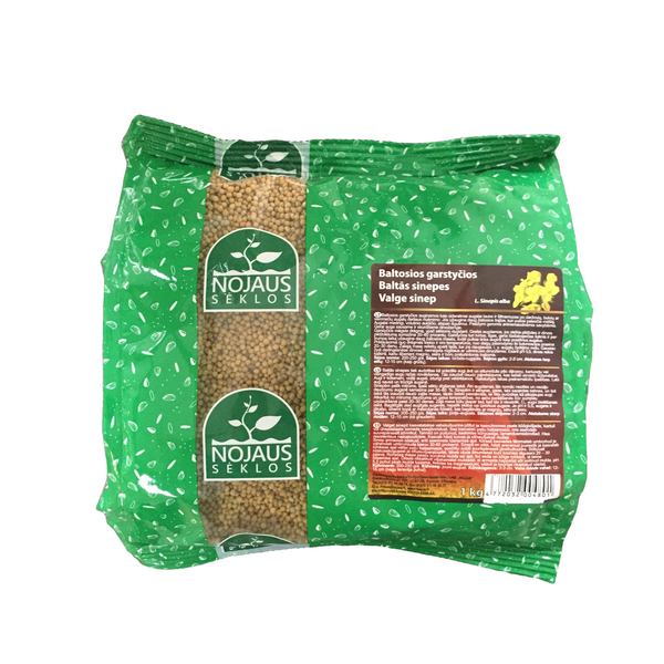 BALTĀS SINEPES - ZAĻAIS MĒSLOMS  (1 KG)